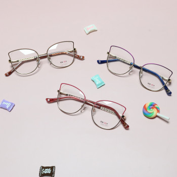 New Design Women Custom Logo Cheap Teenager Glasses Optical Eyeglasses Metal Frame