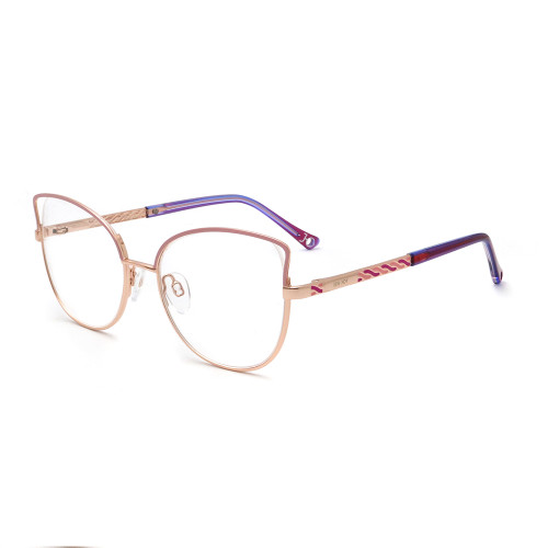 New Design Women Custom Logo Cheap Teenager Glasses Optical Eyeglasses Metal Frame