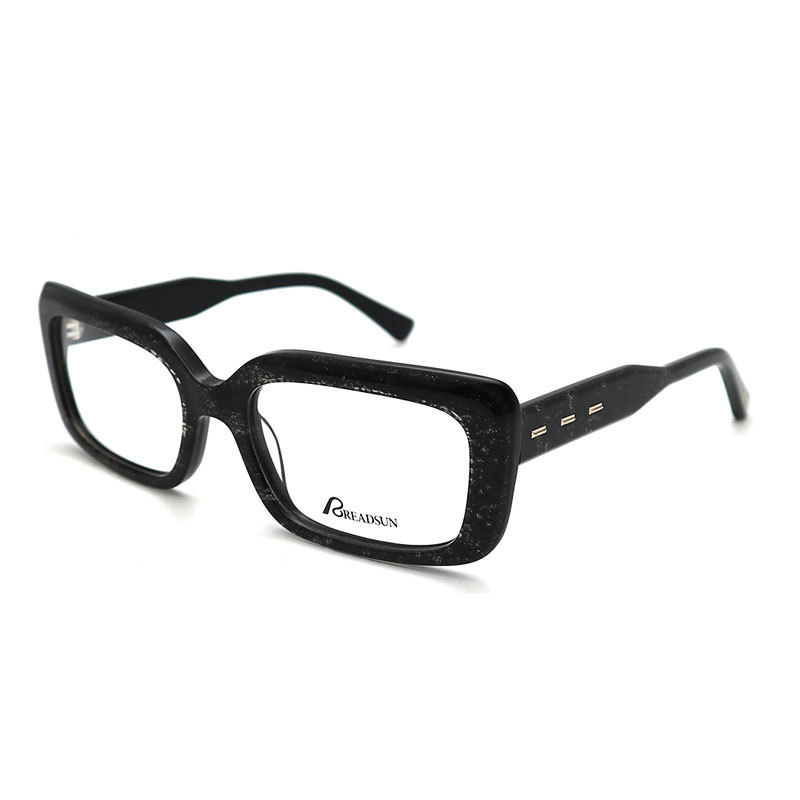 2024 New Design Optical Frame with Glittery Acetate MateriaI in Bevel Design