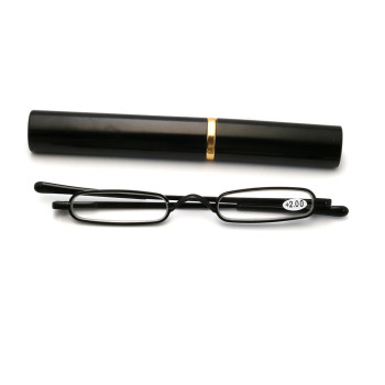 readsun Unisex Portable Metal thin frame reading glasses with pen box