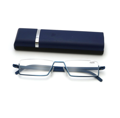 Half Frame Business Metal portable pen Eyeglasses Reading Glasses Frames for Men