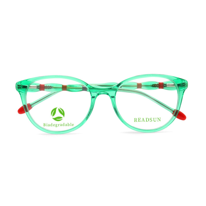Biodegradable Acetate Teenager Optical Original Lantern Braid Design With Lamination Embossed Temple