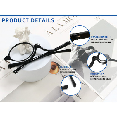 Plastic Frame lady rolling cosmetic reading glasses Making up Reading Glasses Presbyopic Eyeglass