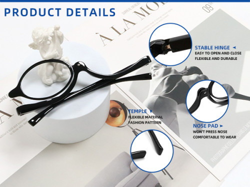 Plastic Frame lady rolling cosmetic reading glasses Making up Reading Glasses Presbyopic Eyeglass