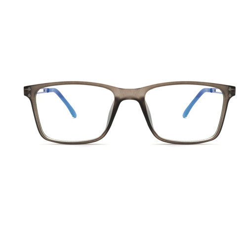 Blue Optical Frame metal temple with rubber temple tip