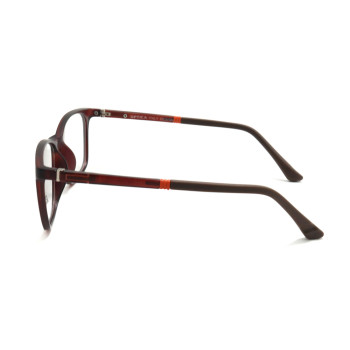Unisex Plastic metal temple Optical Frame with brown rubber temple tip