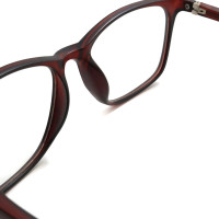 Unisex Plastic metal temple Optical Frame with brown rubber temple tip