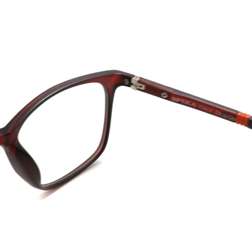 Unisex Plastic metal temple Optical Frame with brown rubber temple tip