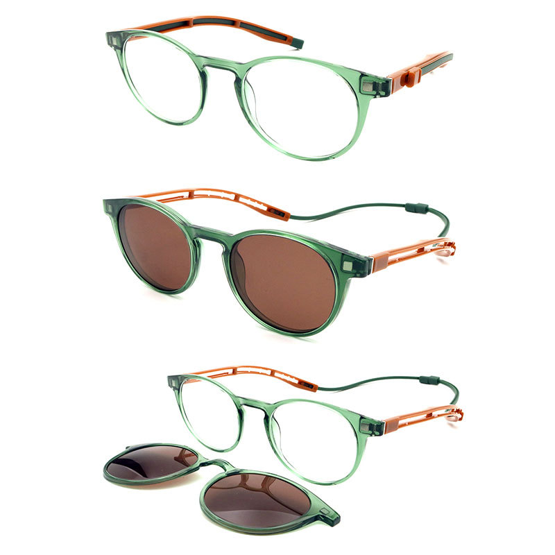 Wholesale eyeglass frame warranty — folded view showing hinge alignment