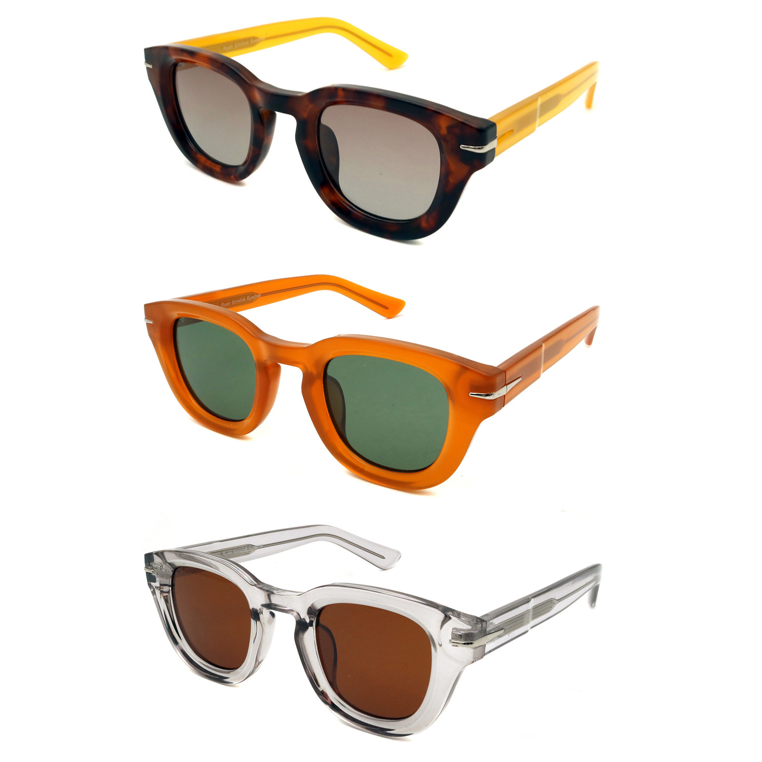 Verify eyewear manufacturer — folded view showing hinge alignment