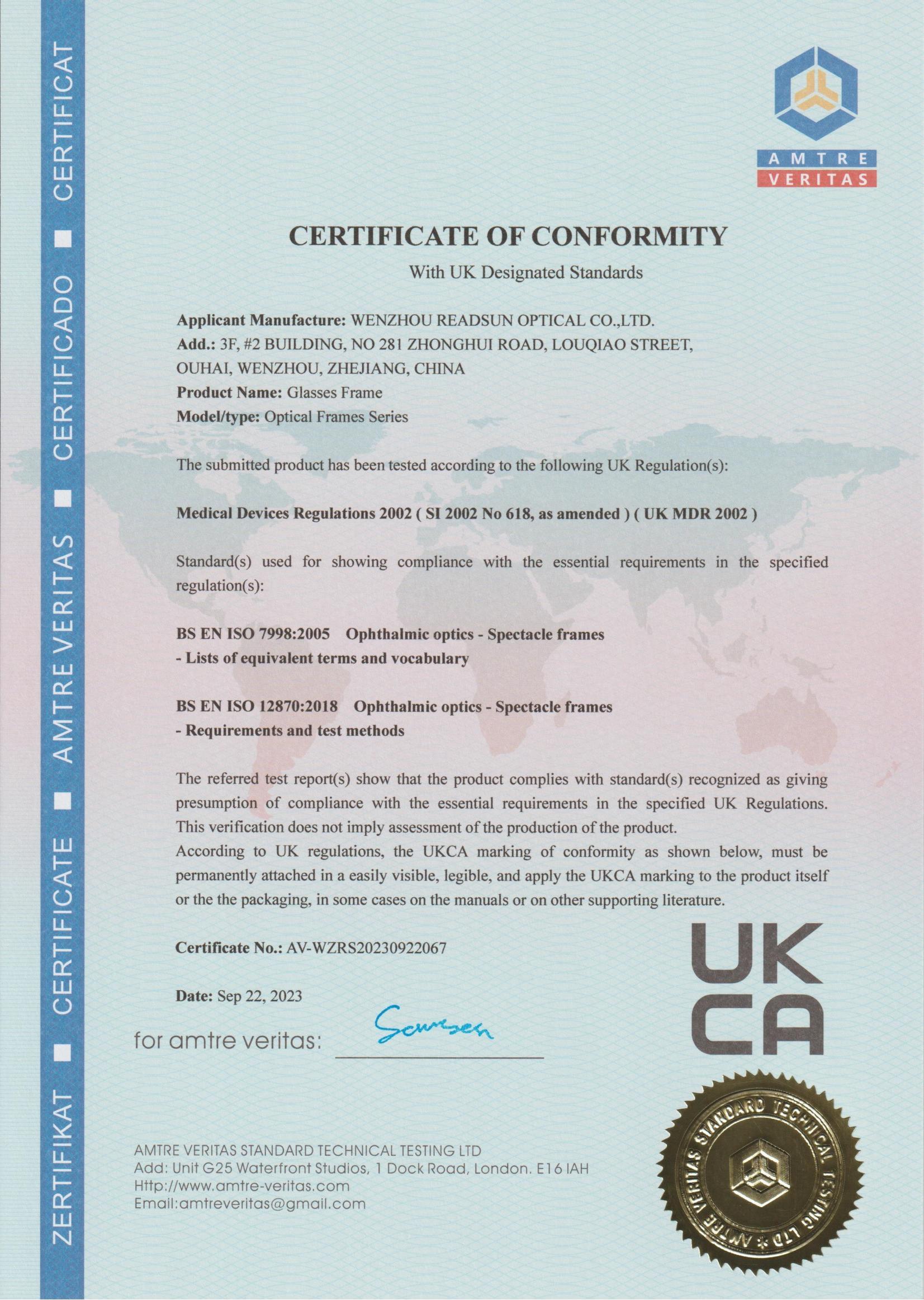 UKCA-Optical Frames Series
