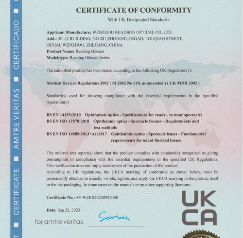 UKCA-Reading Glasses