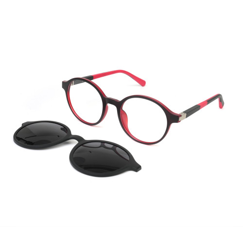 kids children's designer round clip on eyeglasses frames