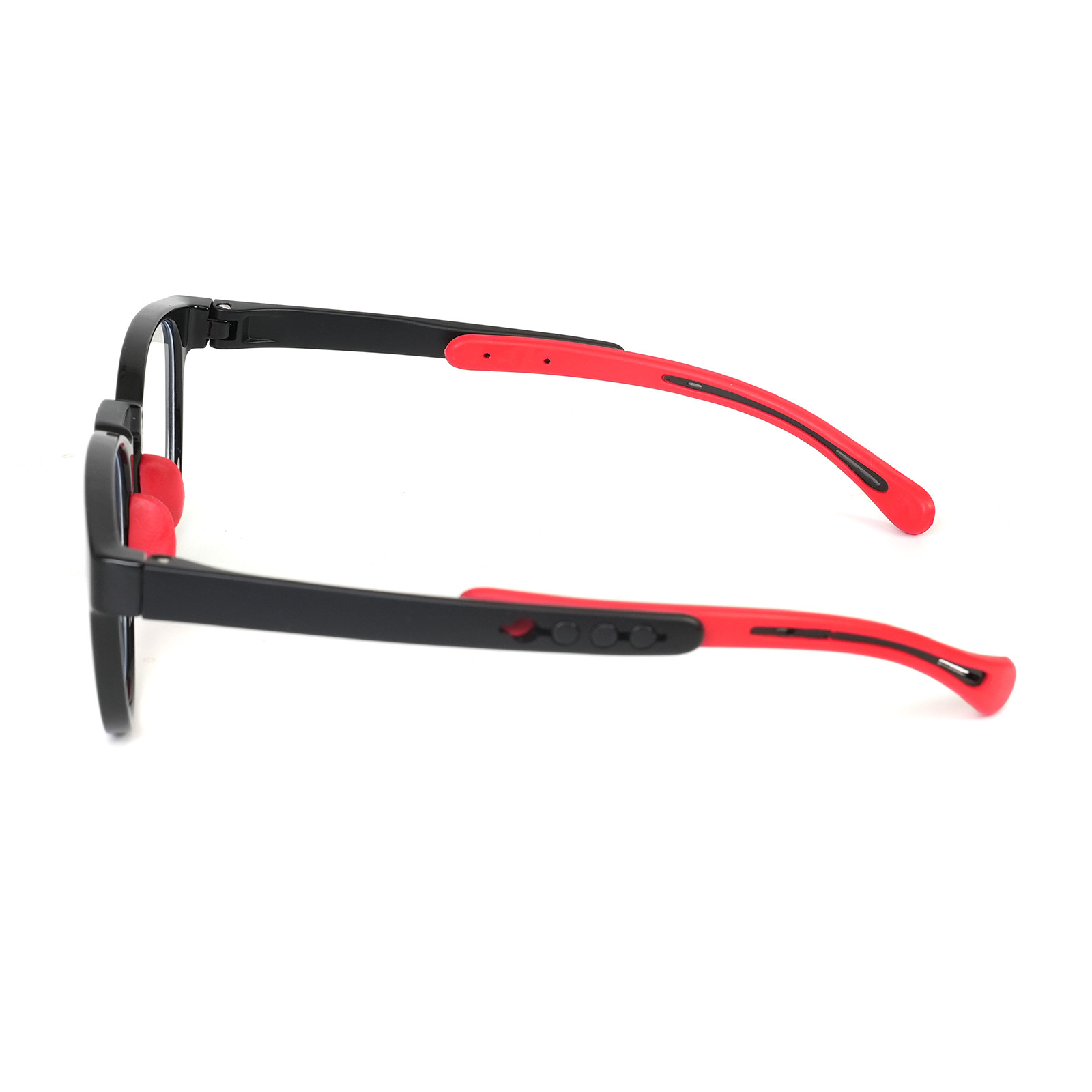 kids non prescription glasses OTRK927014 temple and hinge detail in custom colour range