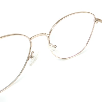 Wholesale Round Frame Metal Optical Glasses Gold Color With Clear Lens For Women