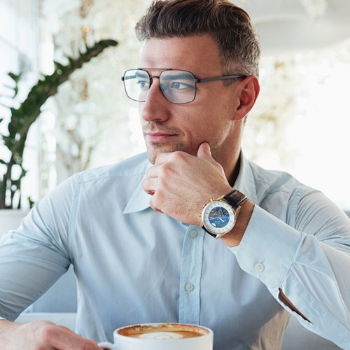 Double Bridge Business Opical Frames For Men | Oversize Square Frame Metal Sunglasses Suppliers