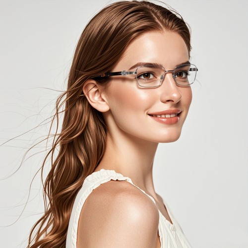 Special Shape Metal Optical Frame With Acetate Temple Support Customization For Women