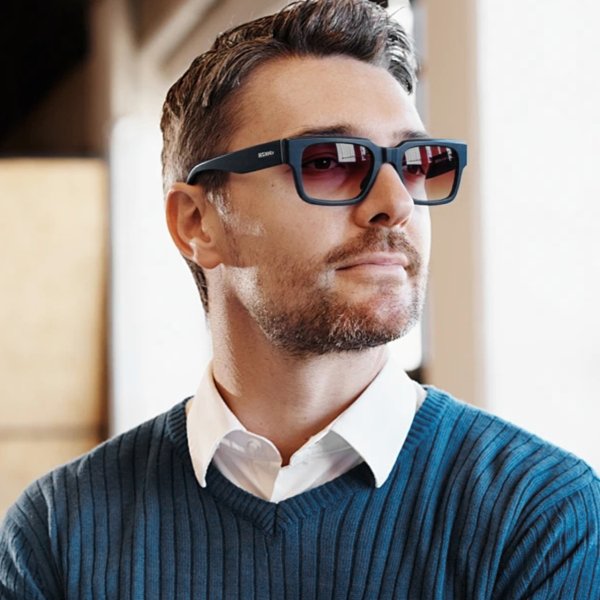 READSUN acetate sunglasses worn by a model