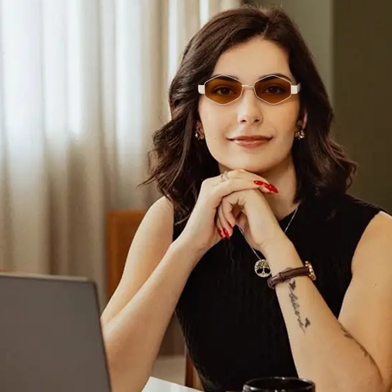 thin metal frame sunglasses factory