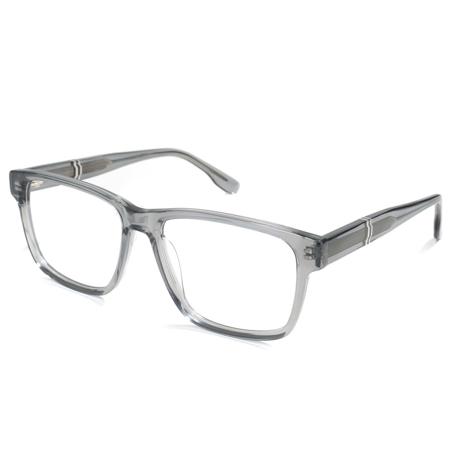 OA980043 smoke-gray transparent acetate front detail