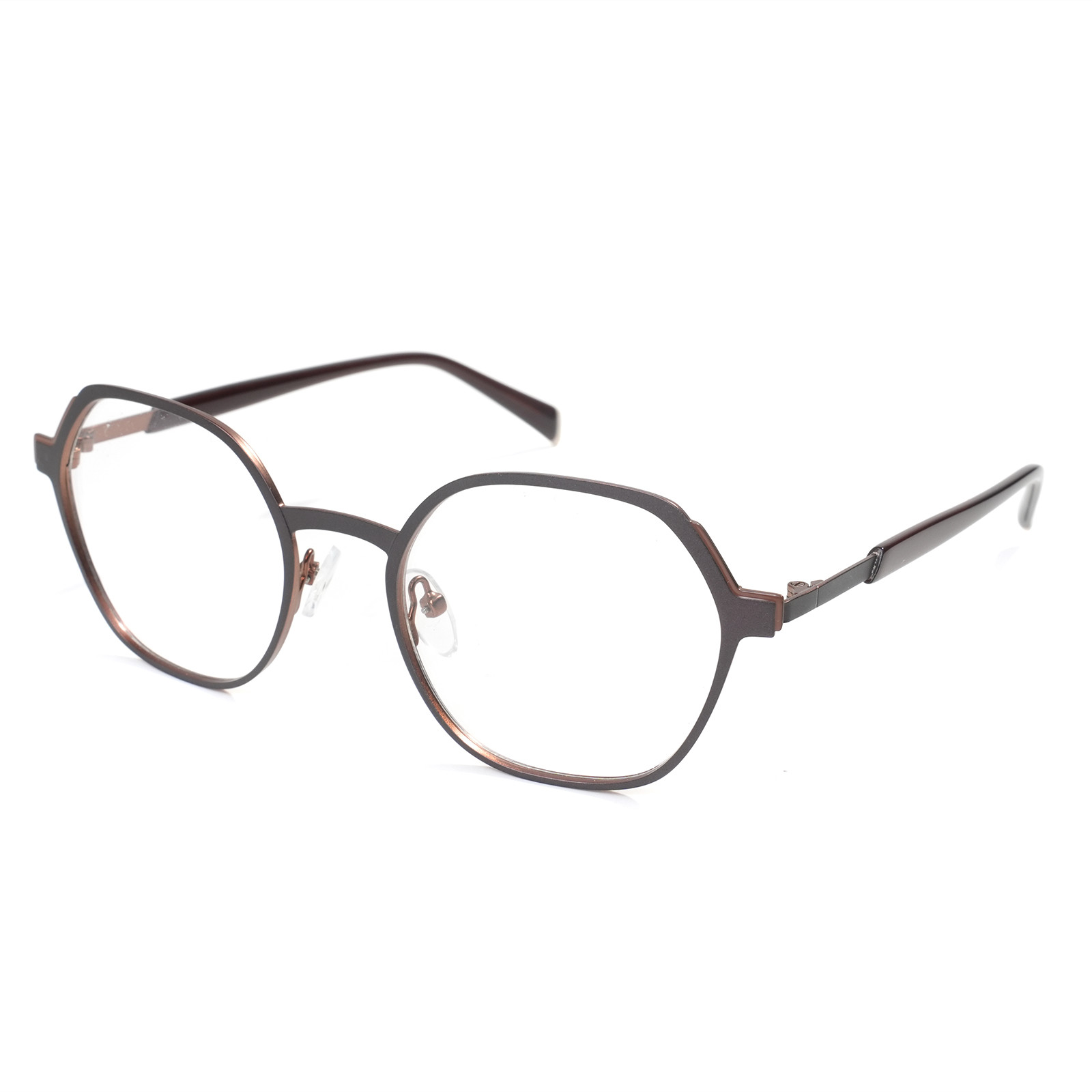 Custom eyeglass frames folded view showing hinge and alignment