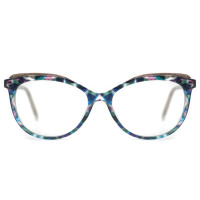 Readsun Vintage Fashion Custom High-quality Square Eyeglass Frames Wholesale CP Cat eye diamond reading glasses with pattern temple