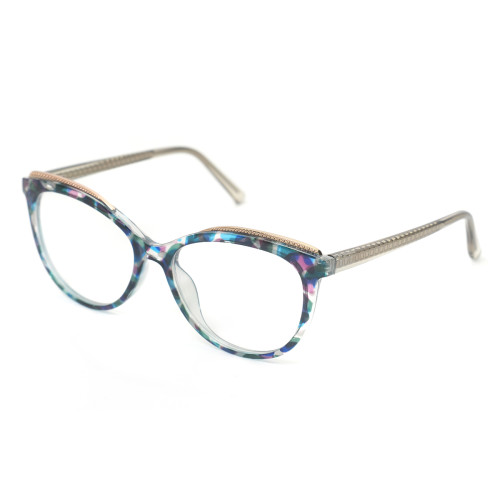 Readsun Vintage Fashion Custom High-quality Square Eyeglass Frames Wholesale CP Cat eye diamond  reading glasses  with pattern temple