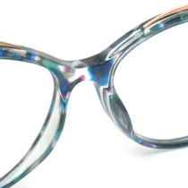 Readsun Vintage Fashion Custom High-quality Square Eyeglass Frames Wholesale CP Cat eye diamond  reading glasses  with pattern temple