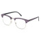 Readwun Unisex Half-Frame Black Stainless Steel Reading Glasses Square Shape with Wood Pattern Temples