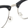 Readwun Unisex Half-Frame Black Stainless Steel Reading Glasses Square Shape with Wood Pattern Temples