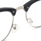 Readwun Unisex Half-Frame Black Stainless Steel Reading Glasses Square Shape with Wood Pattern Temples