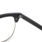 Readwun Unisex Half-Frame Black Stainless Steel Reading Glasses Square Shape with Wood Pattern Temples