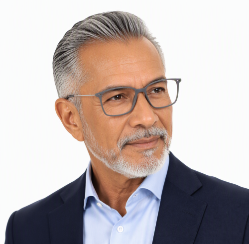 Readsun Customizable Men Square Reading Readers Lightweight Solid Metal Temple Vintage Gentleman Presbyopia Eyewear