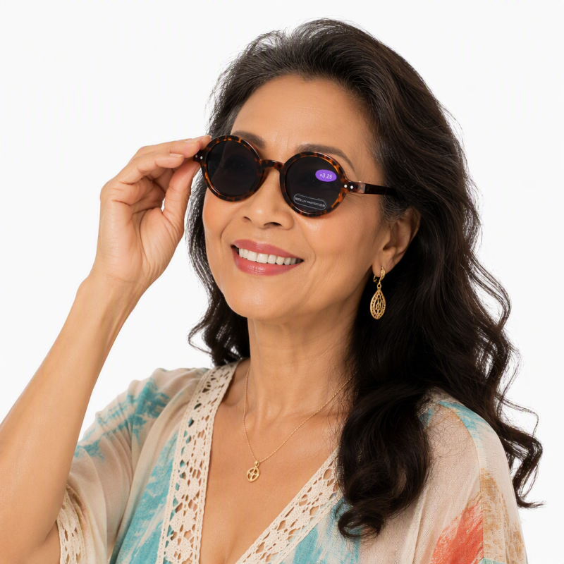 Readsun Wholesale Functional Photochromic Reading Glasses Round PC Frame UV400 Unisex Sunglasses Readers