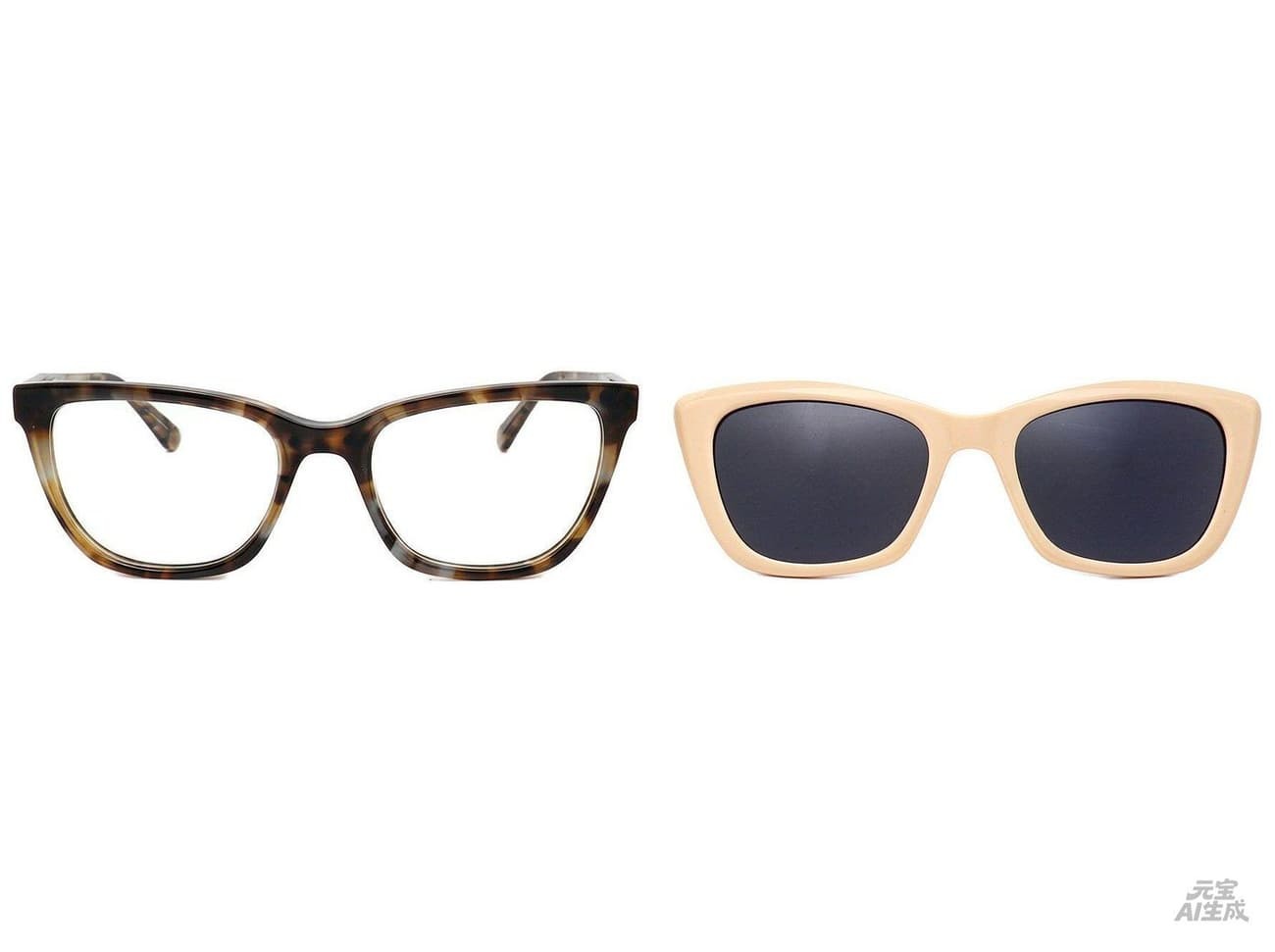 Tortoiseshell acetate frame and matching sun clip