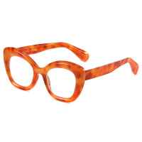 manufacturer Wholesale Cat Eye Thick Plastic Reading Glasses with Metal Hinge