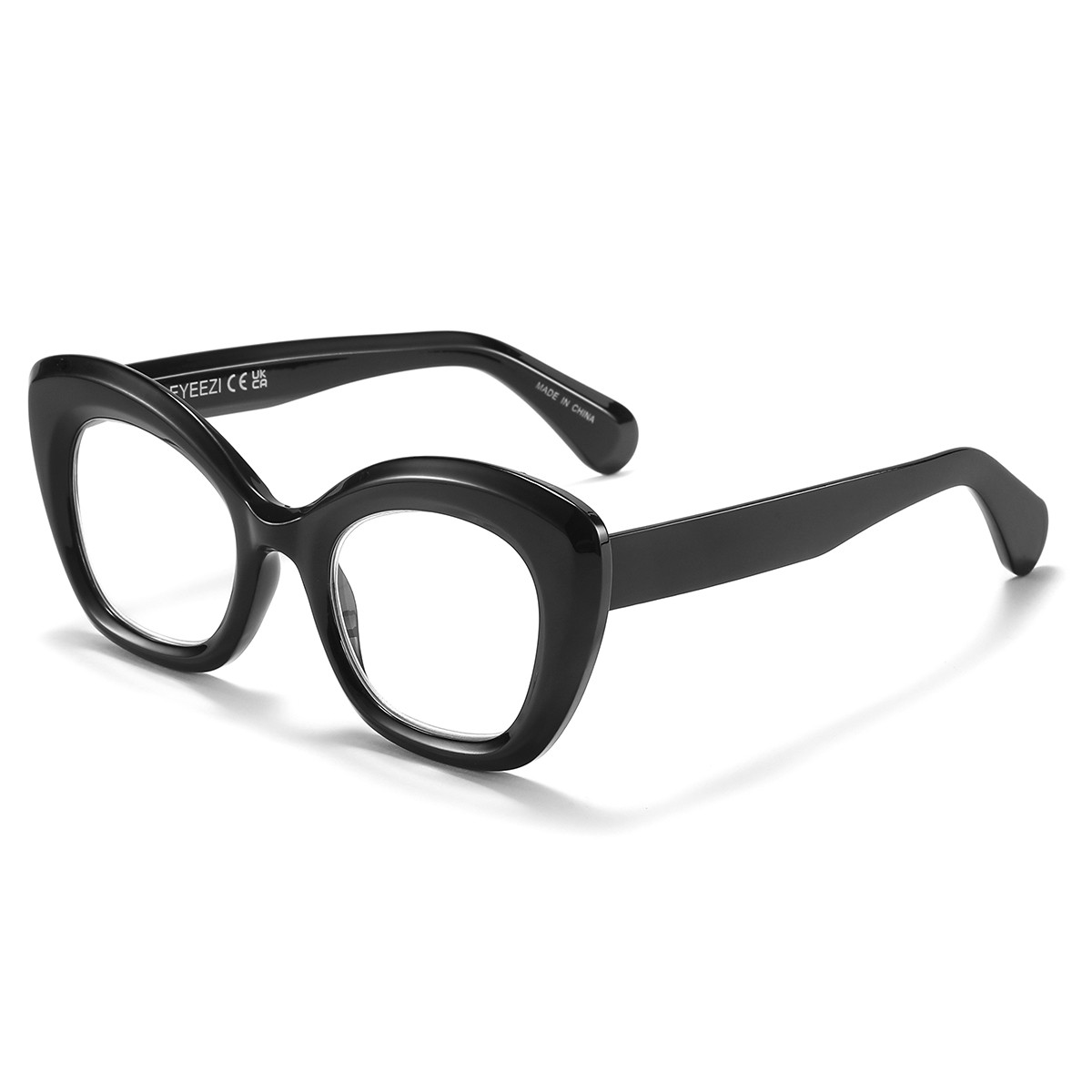 RP962016 best-selling cat eye thick plastic reading glasses with metal hinge worn by a woman