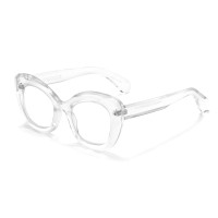 manufacturer Wholesale Cat Eye Thick Plastic Reading Glasses with Metal Hinge