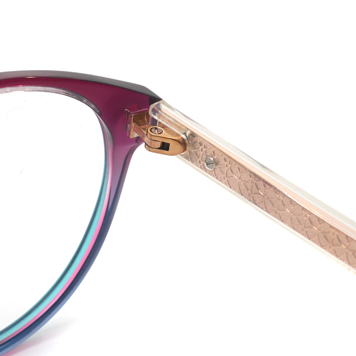 23C144A gradient colour acetate temple detail