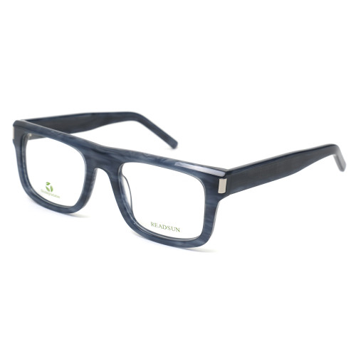 Wholesale Custom Fashion Masculine Bold Pattern Design Wire Core Biodegradable men Acetate Optical Frames