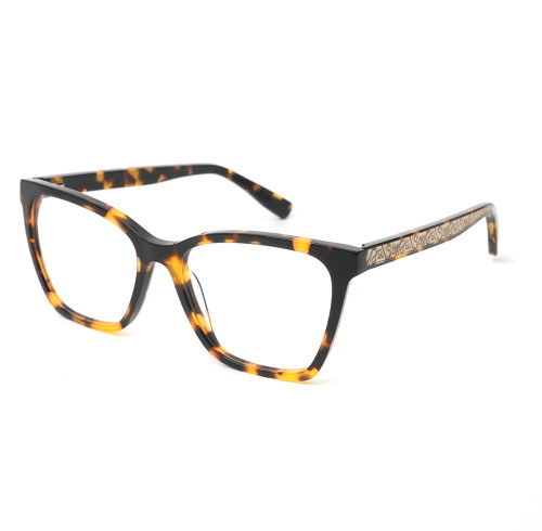 Customization Wholesale Modern Transparent EyeCat Pattern Design unisex Acetate Optical Frames