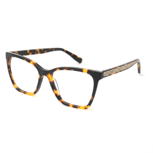 Customization Wholesale Modern Transparent EyeCat Pattern Design unisex Acetate Optical Frames