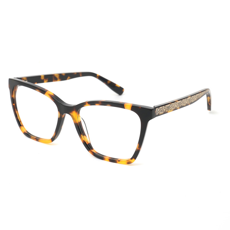 Customization Wholesale Modern Transparent EyeCat Pattern Design unisex Acetate Optical Frames
