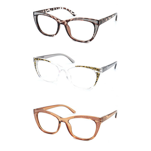 Fashion PC Fluorescent Reading Glasses with Plastic Spring Hinge Support Customization