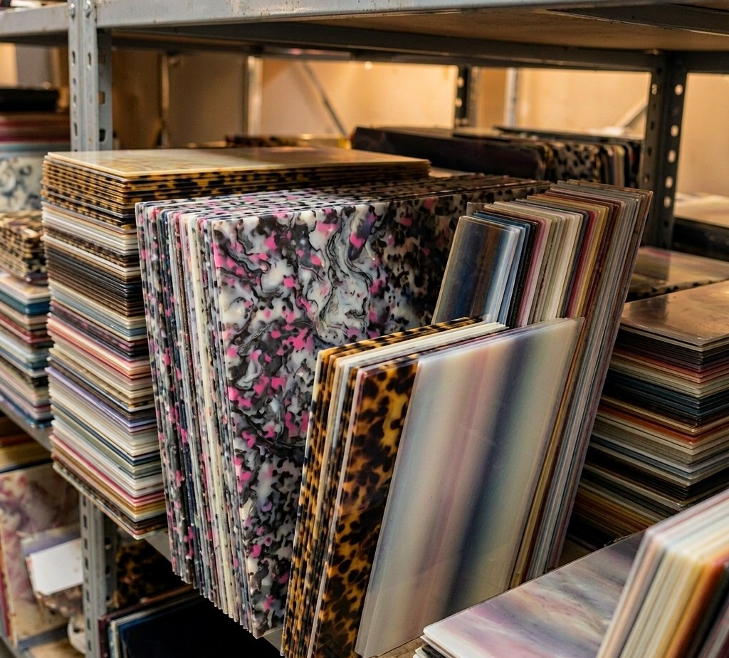 Cellulose acetate sheets in the material room
