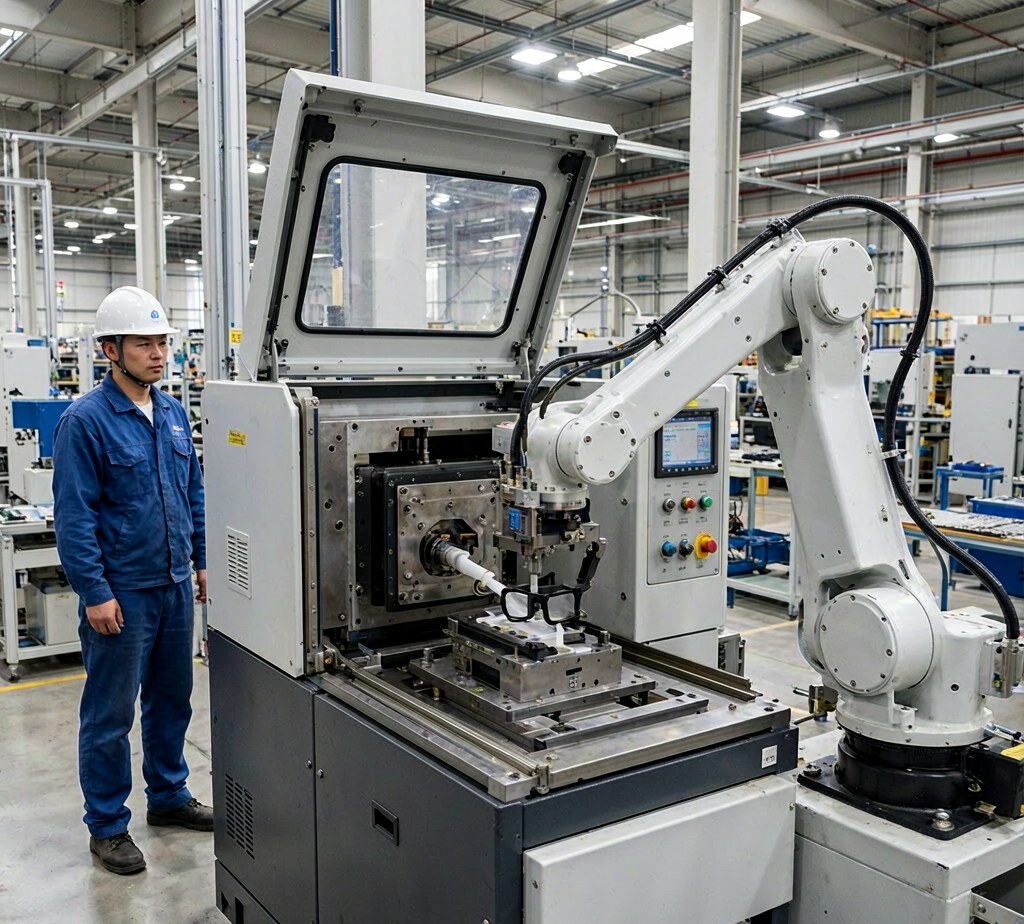 Injection molding machine producing frames