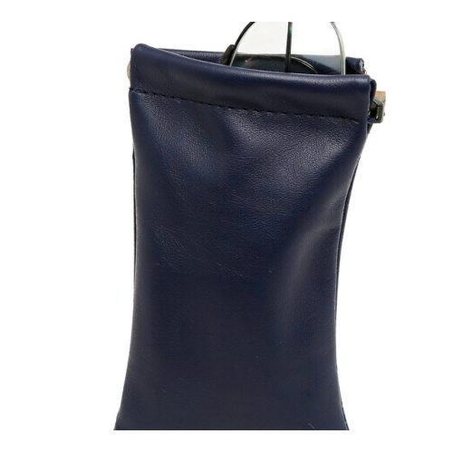 Leather Eyeglasses Pouch PU Soft Sunglasses Pouch Squeeze Top Portable Glasses Case Custom Logo