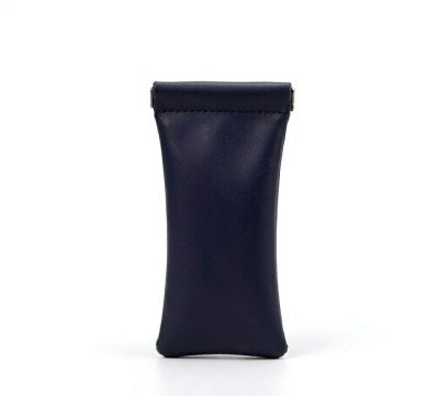Leather Eyeglasses Pouch PU Soft Sunglasses Pouch Squeeze Top Portable Glasses Case Custom Logo