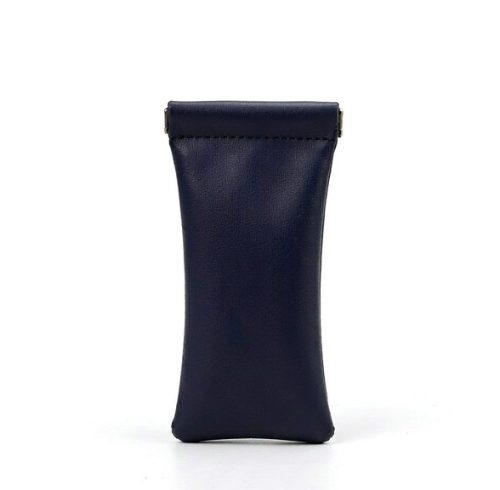 Leather Eyeglasses Pouch PU Soft Sunglasses Pouch Squeeze Top Portable Glasses Case Custom Logo