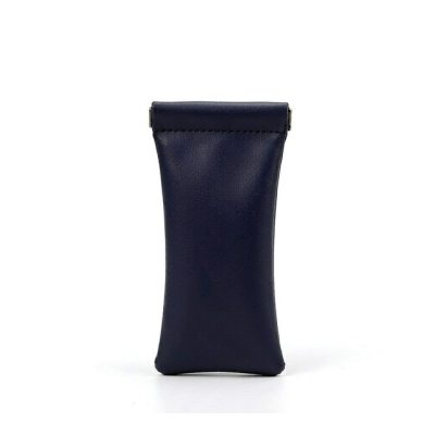 Leather Eyeglasses Pouch PU Soft Sunglasses Pouch Squeeze Top Portable Glasses Case Custom Logo